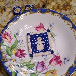 ☃️🎄💕 ceramic snowman pin